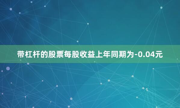 带杠杆的股票每股收益上年同期为-0.04元
